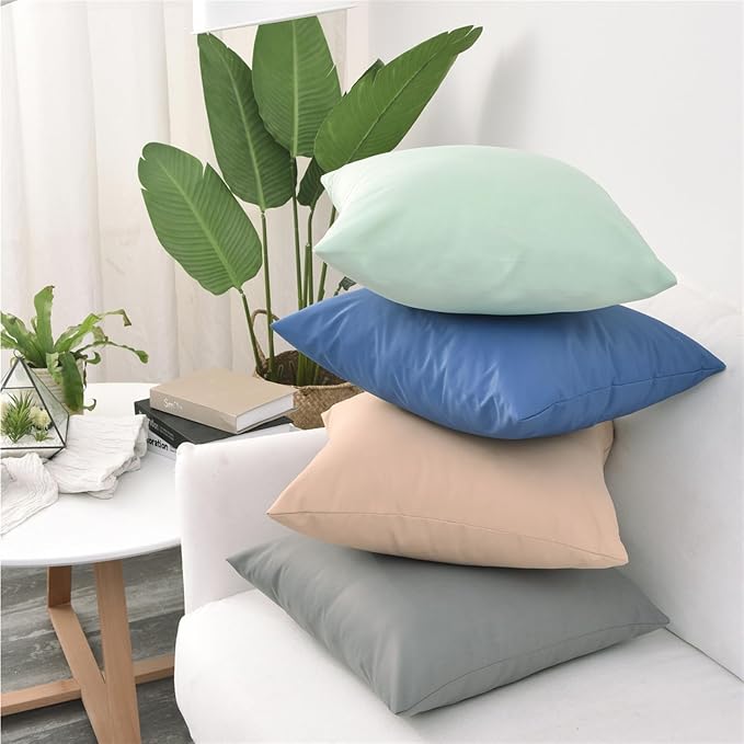 Pack of 2 Outdoor Waterproof Pillow Covers Decorative Throw Pillow Covers Furniture Cushion Cases Spring for Chair Patio Garden Couch Tent Balcony Sofa, Navy Blue, 12"x20"