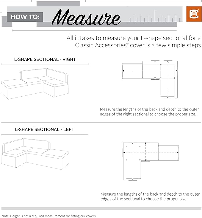 Classic Accessories Storigami Water-Resistant 104 Inch Easy Fold Patio Right-Facing Sectional Lounge Set Cover, Goat Tan, Patio Furniture Covers