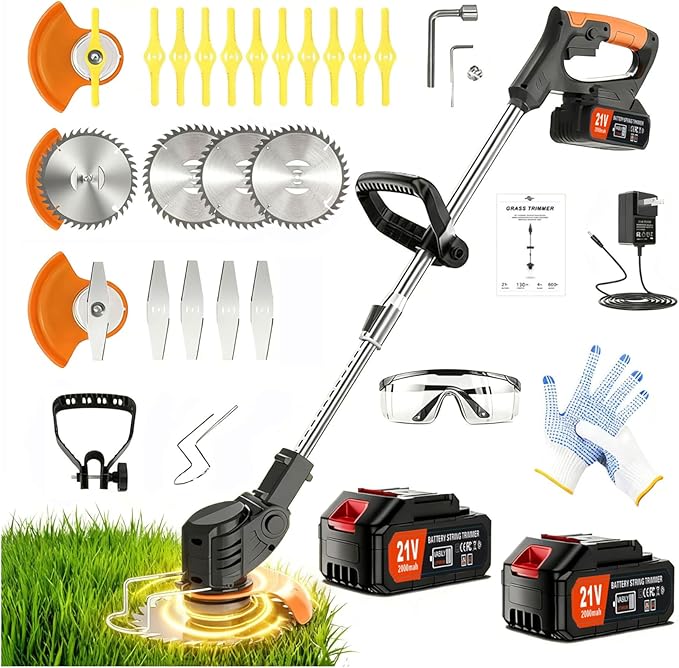 Cordless Weed Wacker-Electric Weed Wacker 3-in-1 Stringless Lightweight Weed Trimmer/Edger/Grass Cutter, All-in-One Tool for Yard Maintenance Must Haves,Yard Maintenance Must Haves.