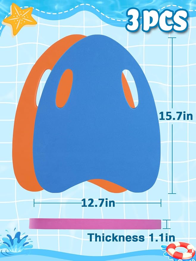Swimming Kickboard for Kids - Swimming Training Aid Kickboard with Handrail Hole, Practising Swimming Kickboard for Beginners, Safety Swim Board Auxiliary for Children Summer Pool Party