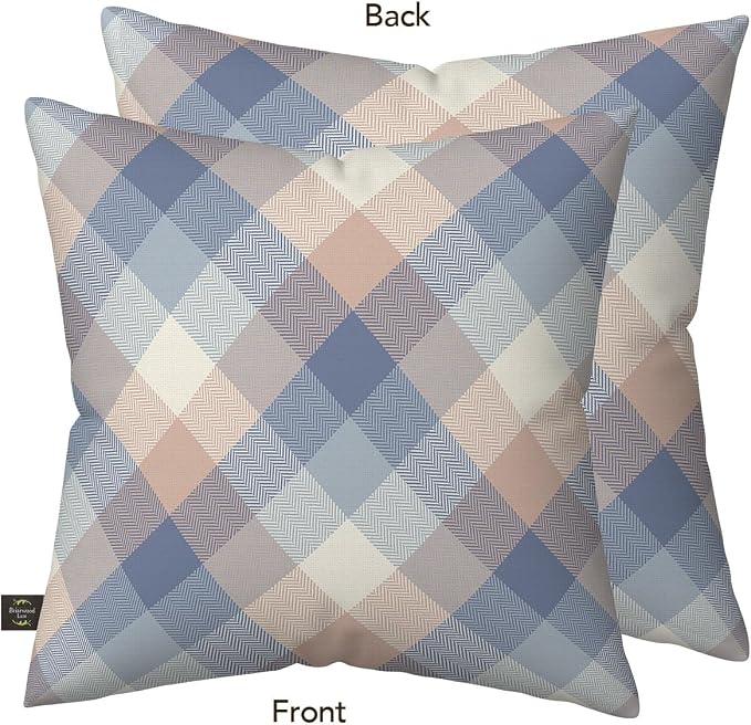Briarwood Lane Everday Indoor/Outdoor Pillow 17x17 Pink and Blue Check for Everday Pillow