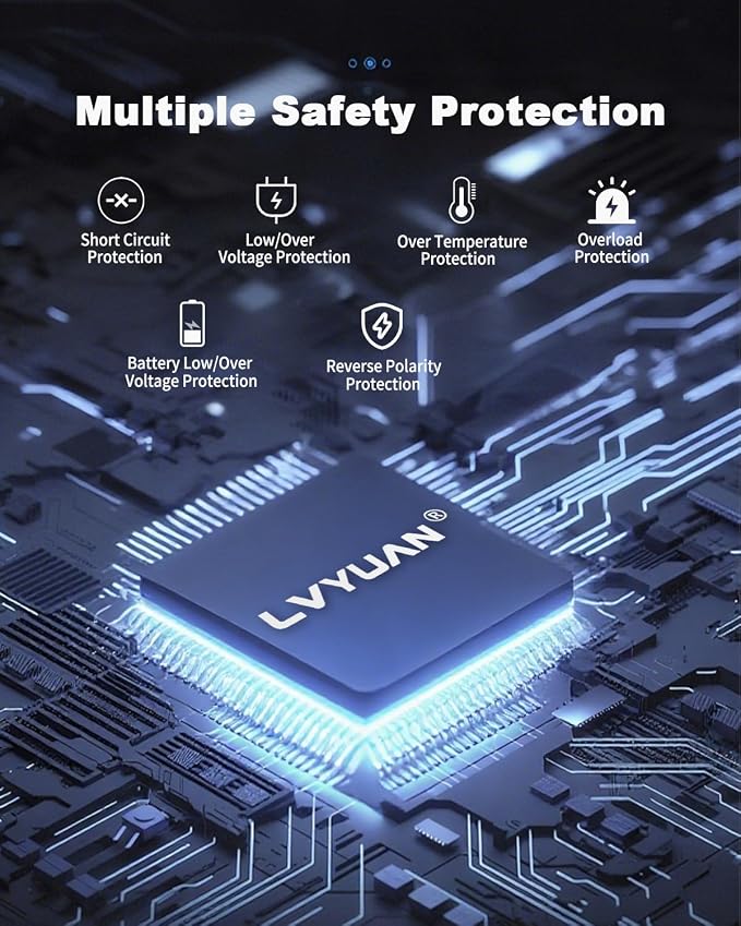 LVYUAN 5000 Watt Power Inverter 12V to 110V 120V DC to AC Converter with 4 AC Outlets, LCD Display, USB Charge Port, Remote Control for Home RV Vehicle Outdoor Camping Car Power Inverter
