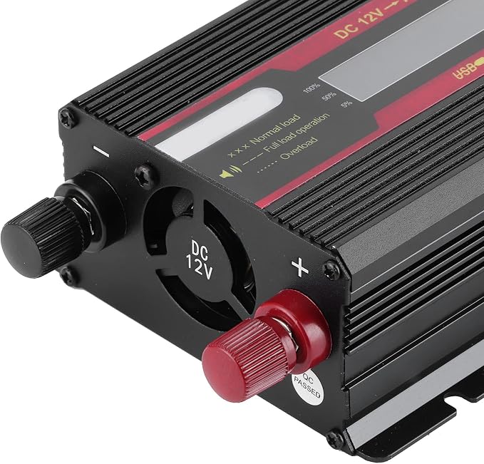 KIMISS Car Power Inverter DC 12V to AC 3000W Peak Power Inverter Pure Sine Inverter Convertitore with LCD Display for TVs, DVD Players, Lights, Smartphones, Laptops