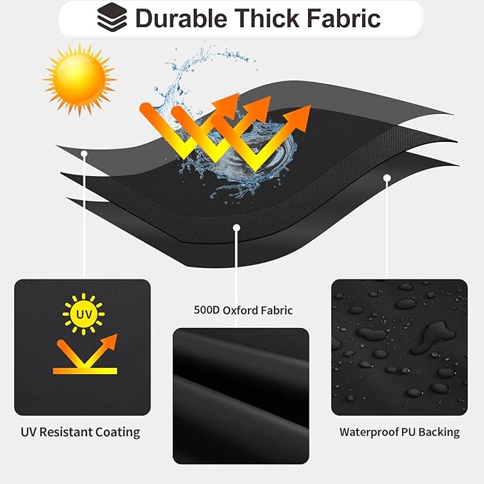 PureFit Outdoor Chaise Lounge Cover, Lounge Chair Covers Waterproof Patio Furniture Lounge Chair Cover, UV Resistant & Weatherproof, 2 Pack, 68" L x 30" W x 30" H Inches, Black