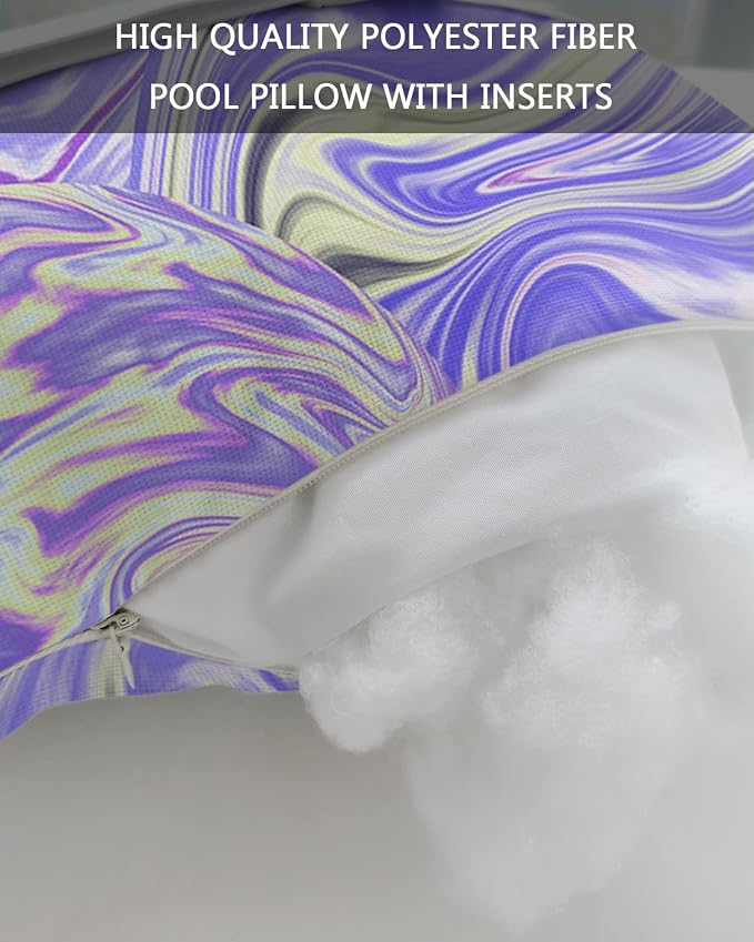 Outdoor Pillows Covers with Inserts Modern Abstract Art Crack Line Fluid Watercolor Waterproof Pillow with Adjustable Strap Throw Pillows for Patio Furniture Recliner Lounge Chair, 11x16 inch, 1PCS