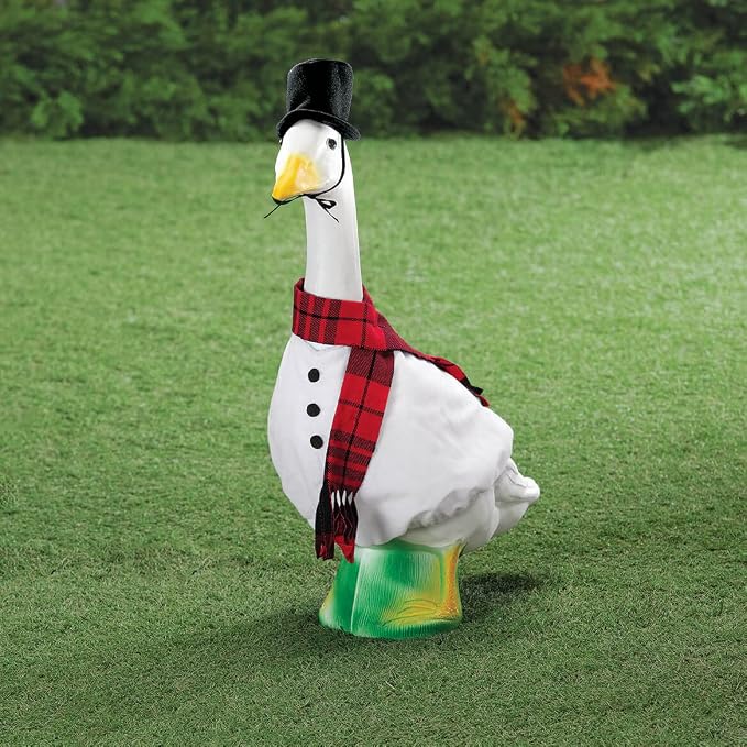 Gaggleville Snowman Goose Outfit, Fits Large 23" H Statue, by Fox Valley | Traders