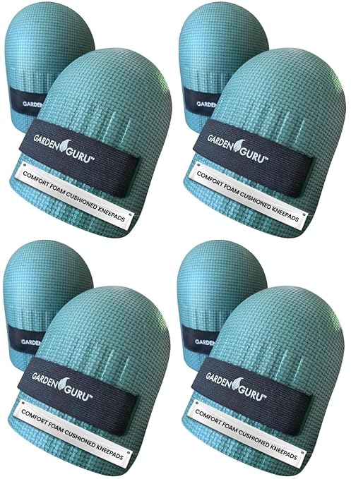 GARDEN GURU Home & Gardening Knee Pads – Waterproof EVA Foam Cushion, Soft Inner Liner, Comfortable Fit with Adjustable Straps (4 Pack)