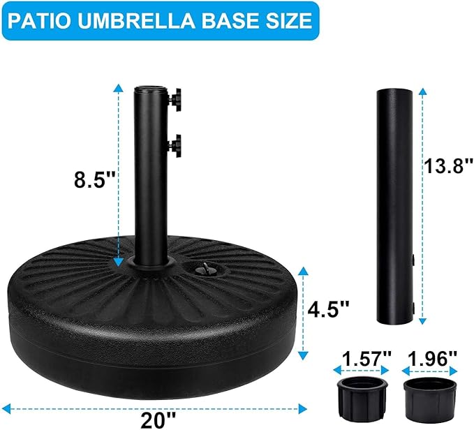 Simple Deluxe 9FT Outdoor Patio Umbrella Table Market Umbrella with Push Button Tilt and Crank and 50lbs Base Stand, for Garden, Lawn, Deck, Backyard, Pool, Tan