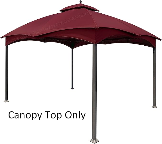 APEX GARDEN Replacement Canopy Top for Lowe's Allen Roth 10X12 Gazebo #GF-12S004B-1 (Burgundy)