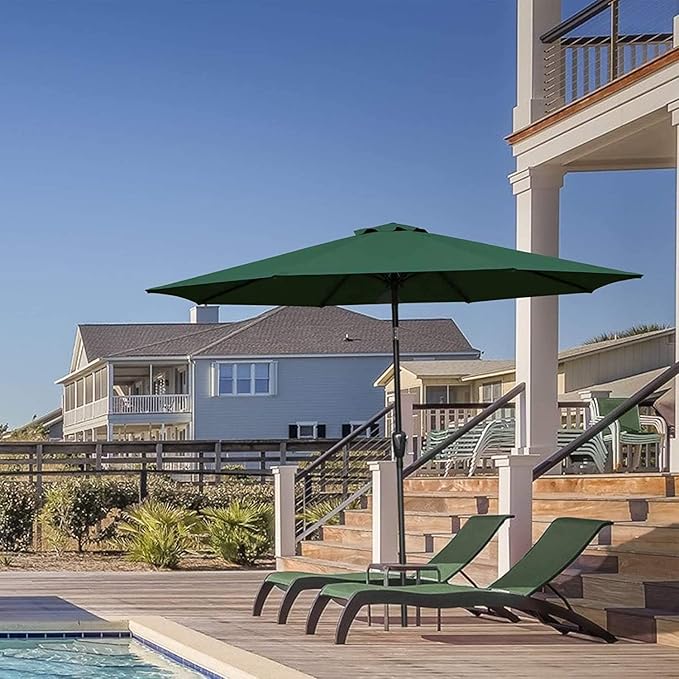 Simple Deluxe 9ft Outdoor Market Table Patio Umbrella with Button Tilt