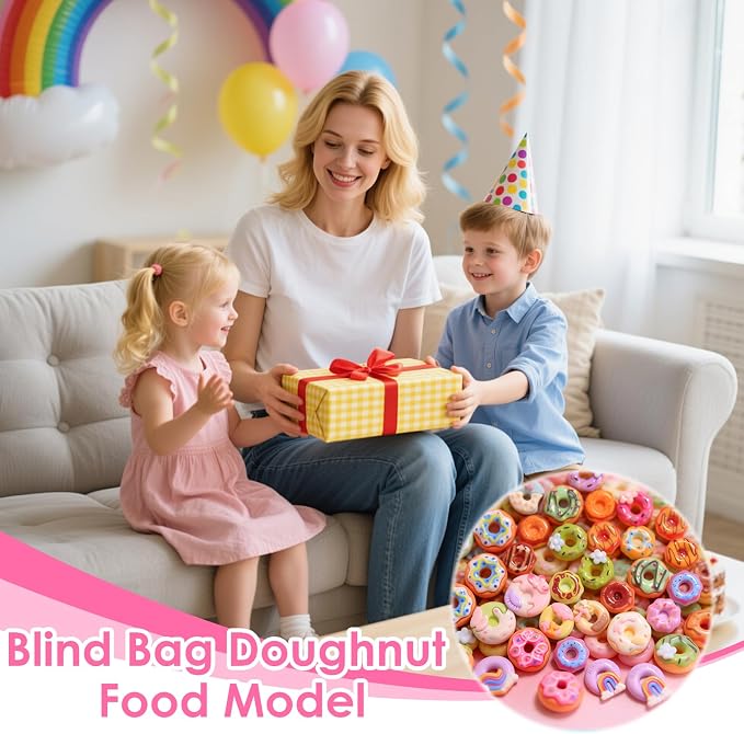 Mini Glow In The Dark Animal Resin Models, Resin Animals Mystery Bags, Individually Wrapped Blind Bags Tiny Animal Figurines, Collectible Mini Animals For Fairy Garden, DIY Crafts (200, Doughnut)
