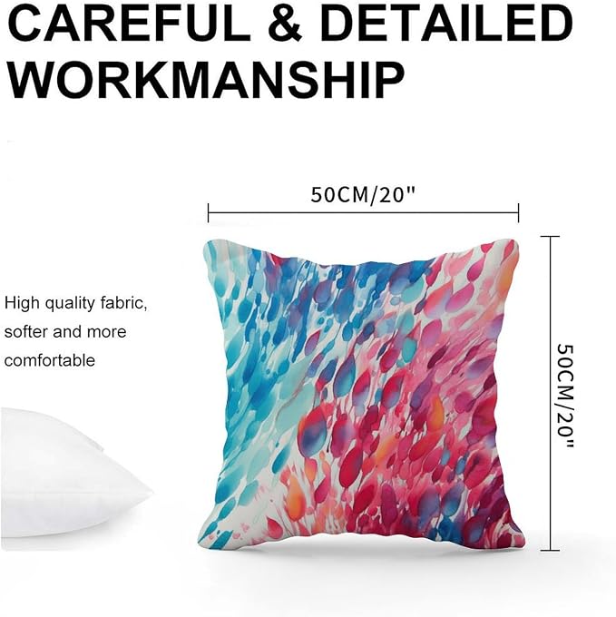 Make It Rain Fiesta Pillowcase Rainbow Colorful Cushion Cover 20x20 INClassic Accent Decorative Cushion Covers Home Decor for Patio Couch Bench