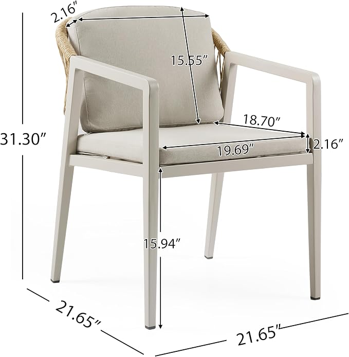 7-piece Outdoor Patio Dining Set, All Weather Acacia Wood Expandable Dining Table and 6 Armchairs with PE Rattan Decor and Iron Frame for Backyard Balcony Poolside