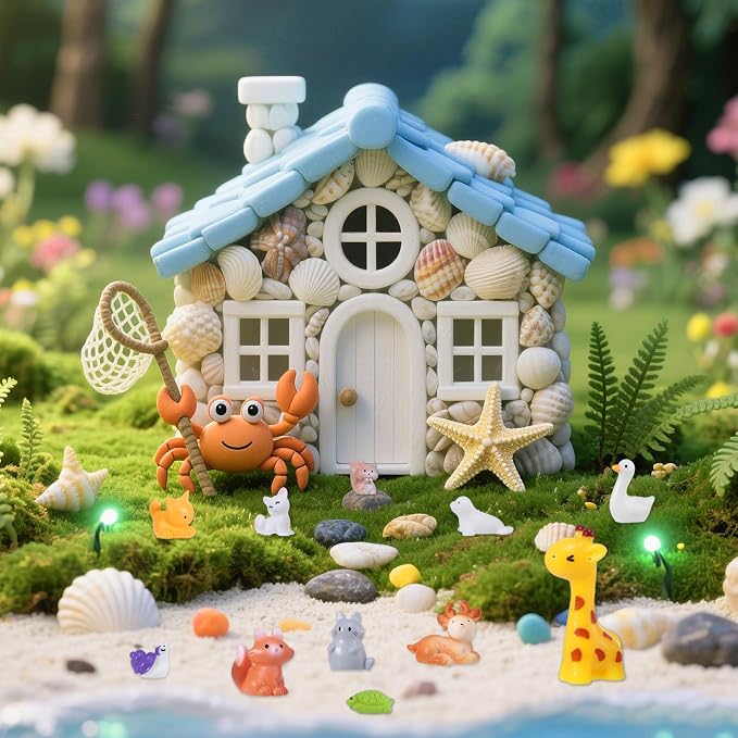 Fairy Garden Accessories, 50 Pcs Mini Resin Animals Miniature Figurines | Resin Figures 50 Styles Small Resin Tiny Animals for Garden Accessories Outdoor Landscape Miniatures Dollhouse Home Decor