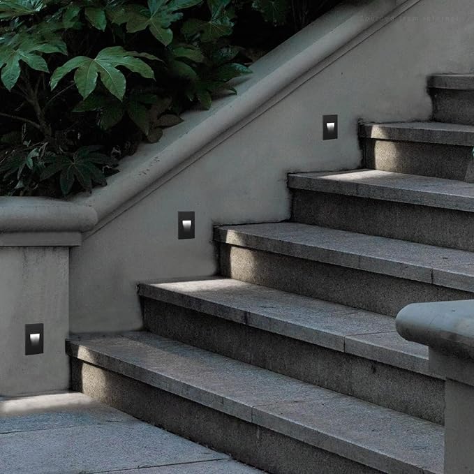 LEONLITE 12-Pack 3CCT 120V LED Step Lights, Vertical, Oil Rubbed Bronze | 110LM, 5%-100% Dimmable, CRI90, ETL, Indoor Outdoor Stair Lights, Wet Location, 3000K/4000K/5000K, Aluminum