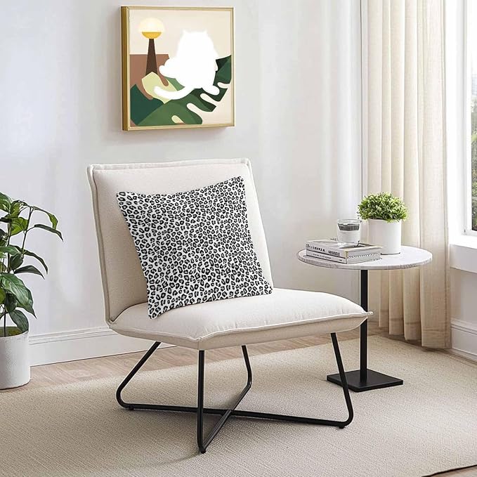 Vandarllin Outdoor Throw Pillows Covers 20x20 inch Set of 2 Waterproof Black Leopard Print Decorative Zippered Cushion Covers for Patio Furniture, Luxury Animal Fur Pattern Lumbar Pillowcases