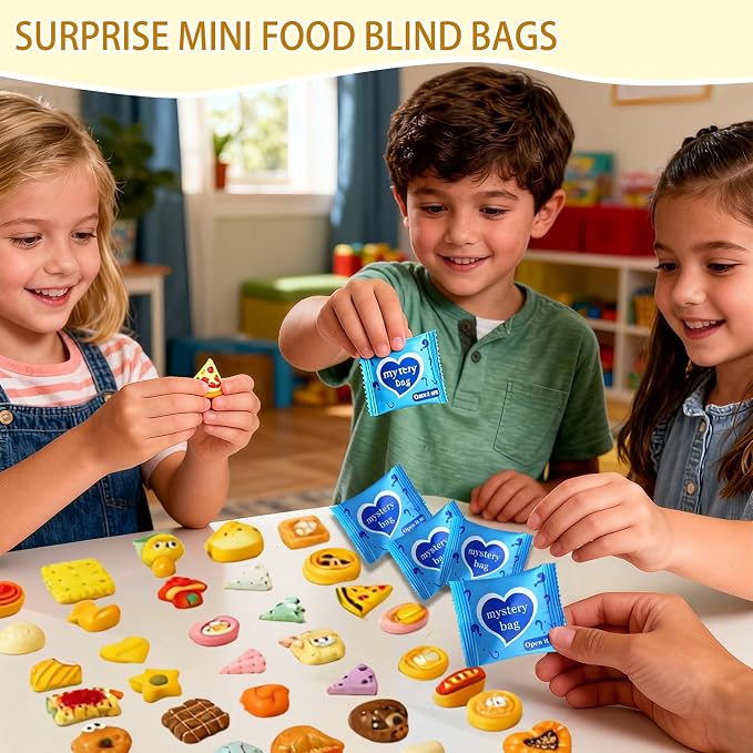 Mini Glow In The Dark Animal Resin Models, Resin Animals Mystery Bags, Individually Wrapped Blind Bags Tiny Animal Figurines, Collectible Mini Animals For Fairy Garden, DIY Crafts (100, Food)