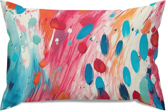 Make It Rain Fiesta Lumbar Pillowcases Rainbow Colorful Pillow Case 16x24in Farmhouse Accent Outdoor Garden Decoration for for Sofa Couch Chair Bedroom