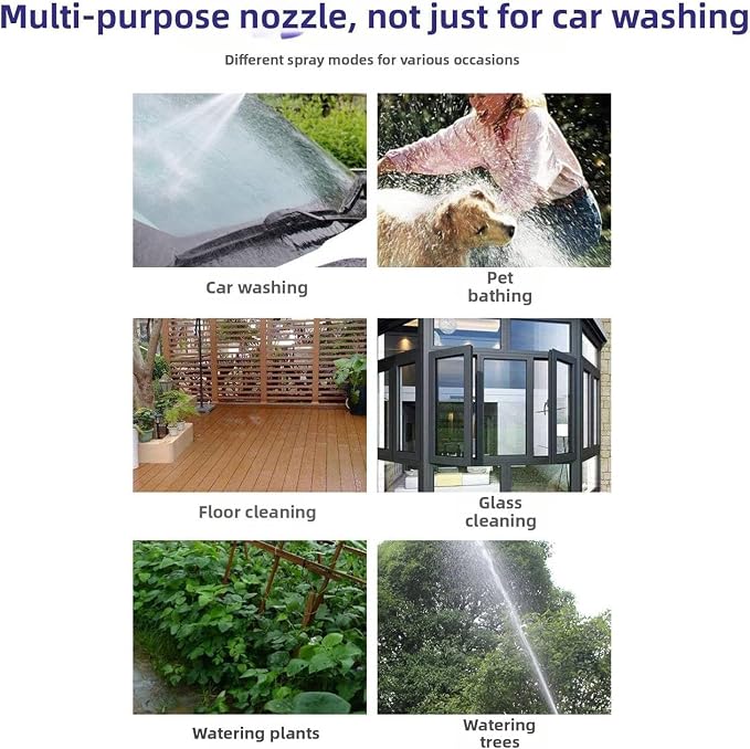 Pressure Washer 15x More Powerful Than Hoses, Handheld Power Washer with 360° Rotating Nozzle, 3 Spray Modes, Tool-Free Installation-Driveway & Outdoor Cleaning