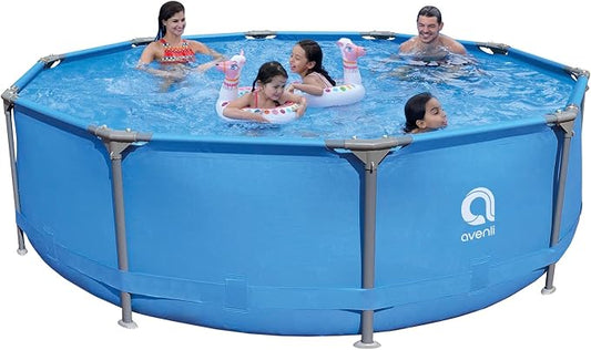 DIMAR GARDEN 12ft x 30in Above Ground Swimming Pool,Outdoor Steel Frame Round Swimming Pool,Easy Set Pool
