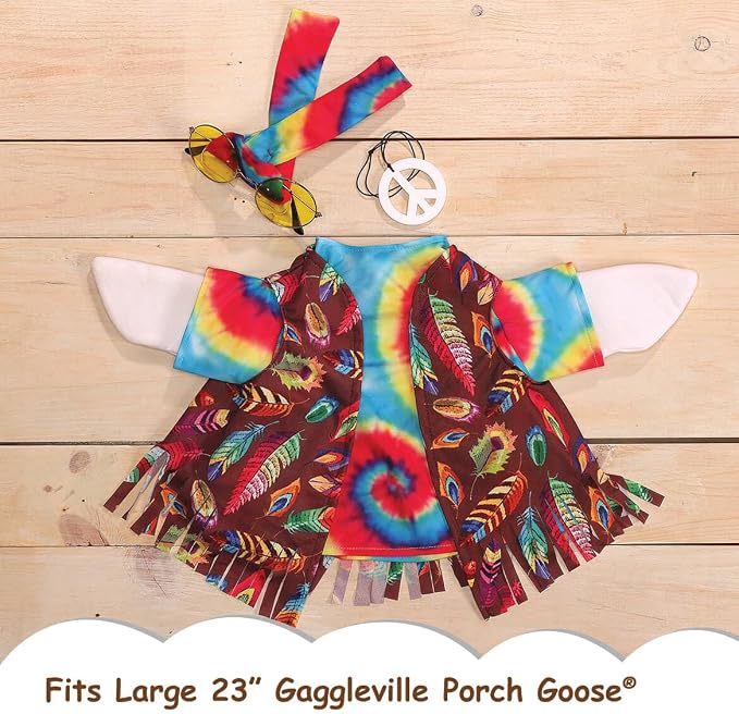 Gaggleville Hippie Goose Outfit, Fits Large 23" H Statue, by Fox Valley Traders