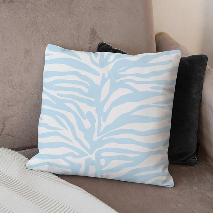 Blue Tiger Print Pillow Cover Animal Tiger Print Throw Pillow Cover Abstract Farmhouse Decor Pillow for Patio Garden Couch Tent 26x26 in