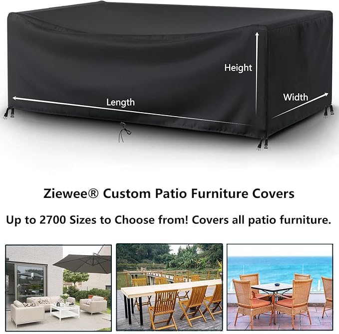 Patio Furniture Covers 52" L x 24" W x 32" H Outdoor Table Covers Waterproof Rectangle 600D Outdoor Furniture Covers Wind Dust Proof Anti-UV Durable Patio Sectional Couch Cover 130x60x80cm