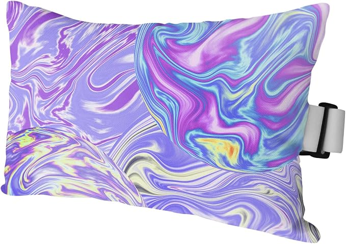 Outdoor Pillows Covers with Inserts Modern Abstract Art Crack Line Fluid Watercolor Waterproof Pillow with Adjustable Strap Throw Pillows for Patio Furniture Recliner Lounge Chair, 11x16 inch, 1PCS