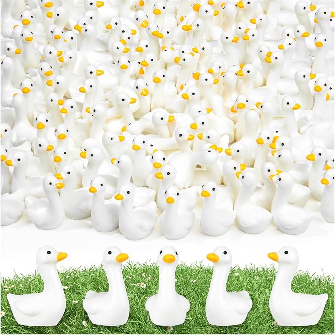 90Pcs Mini Tiny Resin Gooses | DIY Crafts, Lawn Yard Garden Decorfor Dollhouse Fairy Gardens Micro Landscape DIY Crafts