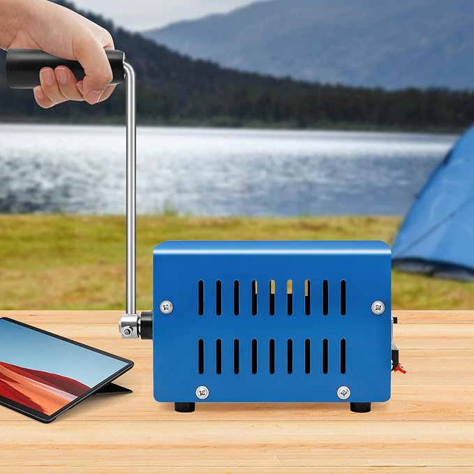 Portable Hand Crank Generator, Manual Emergency Power Generator with USB Output, Compact Lightweight Manual Crank Power Supply for Camping, Hiking, Home Backup, Outdoor Adventures