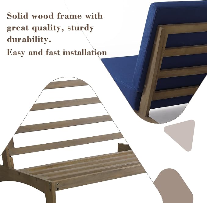 2 Pieces Patio Furniture Sets, All-Weather Outdoor Wood Bistro Set Patio Conversation Chiarsfor Balcony, Backyard