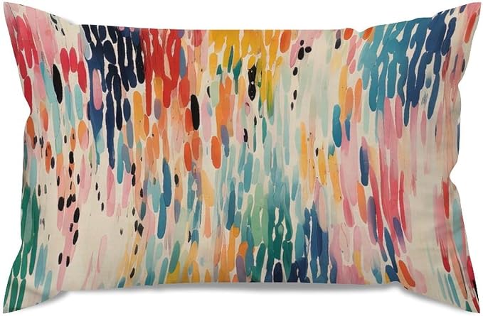 Make It Rain Fiesta Lumbar Throw Pillow Cover Rainbow Colorful Pillow Case 12x20in Classic Accent Throw Pillow Covers Farmhouse Decorative for for Sofa Couch Bed Chair Indoor