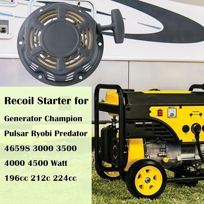 Recoil Pull Start Starter Compatible with for Champion 196cc 212cc 224cc Pull Start Assembly 46598 3000 3500 4000 4500 Watt Generator Parts