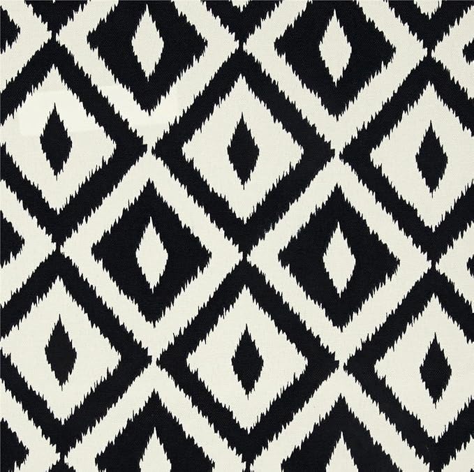 RSH Decor Square Throw Pillows Set of 2, 17x17 Inch Decorative Pillows for Couch, Water-Resistant Patio Furniture Pillows, All-Weather Spun Fabric, Black & White Aztec - Made in USA