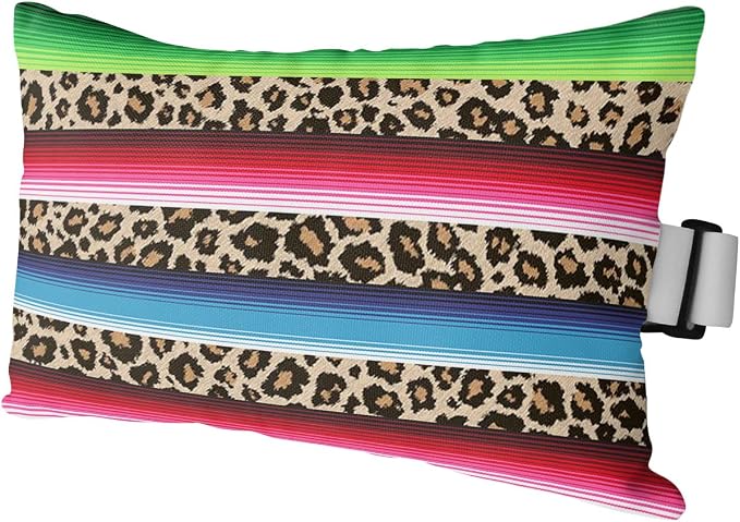Outdoor Pillows Covers with Inserts Mexico Leopard Print Green Red Blue Waterproof Recliner Pillow with Adjustable Strap Throw Pillows for Patio Furniture Pool Lounge Chair, 11x16 inch, 1PCS