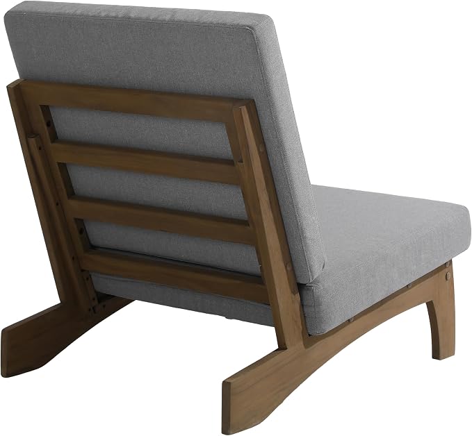 Pia Ricoo Patio Chairs Set of 2, Heavy Duty Wood Patio Furniture Set with Thick Cushions, Bistro Set All-Weather Outdoor Chairs for Balcony, Deck, Poolside, Porch - Gray