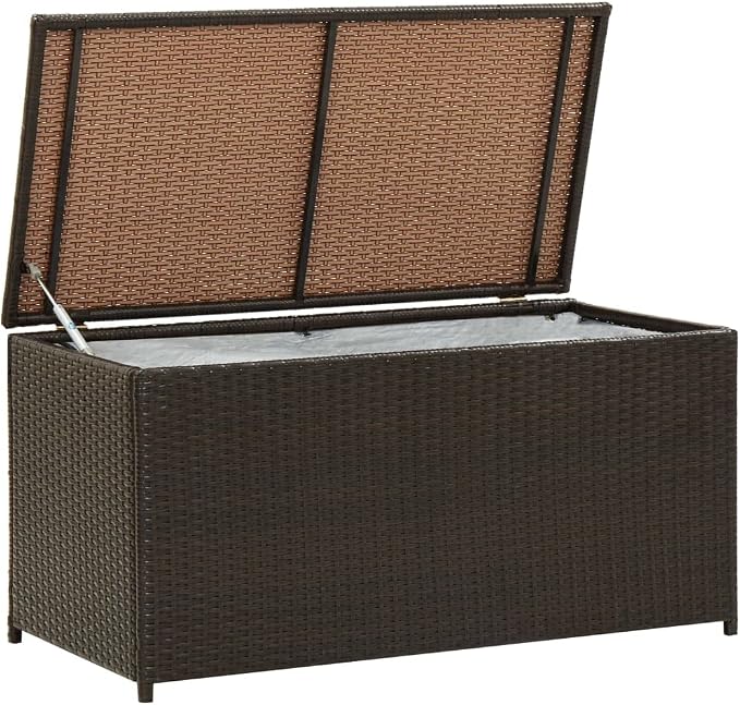 Deck Box Large Outdoor Storage for Patio Furniture,Garden Tools, Pool Supplies,Weatherproof and UV Resistant,Outdoor Backyard Patio Storage Deck Box Container,39.3"x19.6"x19.6" Brown -AA