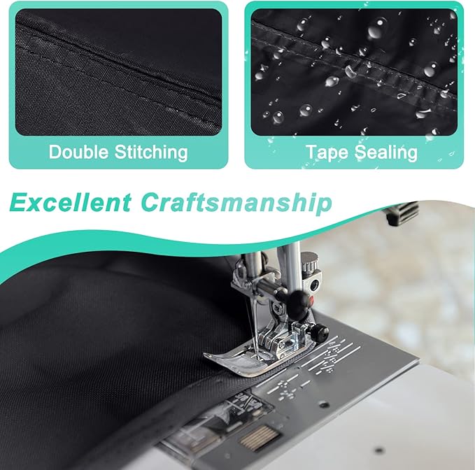 ABCCANOPY Patio Sofa Cover Heavy Duty Universal Sofa Cover Outdoor Waterproof Dustproof UV Protection For Large Sofa 58x33x31x24 Inches Black