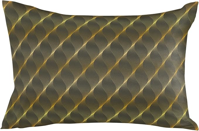 Outdoor Waterproof Pillow Covers Set of 2, Abstract Geometric Gradient Brown Retro Pattern Patio Throw Pillow Covers, Decorative Cushion Case for Couch Sofa Furniture Garden, 20x12 Inch