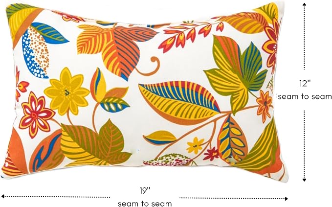 Greendale Home Fashions Outdoor 19x12 inch Rectangle Decorative Throw Pillow, 2-Pack, Foliage 2 Count