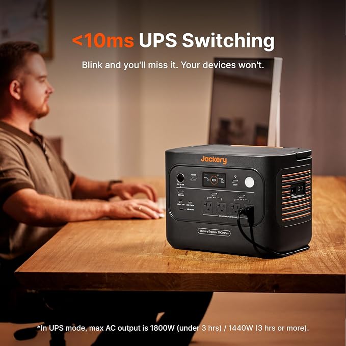 Jackery HomePower 2000 Plus v2 Portable Power Station with 2x 200W Solar Panels, 2200W AC Output, 2048Wh LFP Battery, Expandable to 12kWh, Essential Home Backup for Outages, Emergencies & RV