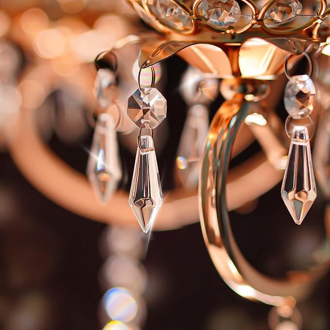 Premium Clear Crystal Glass Drops 2.4" -Multi Purpose Bluk Crystal Beads Hanging Prisms for Holiday Party/Home/Window Decoration/Chandelier Replacement Parts (M-100pcs)