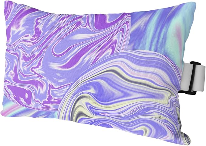 Outdoor Pillows Covers with Inserts Modern Abstract Gradient Ombre Ink Paint Ripples Waterproof Pillow with Adjustable Strap Throw Pillows for Patio Furniture Recliner Lounge Chair, 11x16 inch, 1PCS