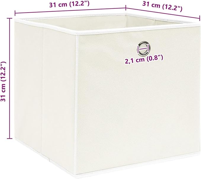 Homgoday 4 White Storage Boxes 32 x 32 x 32 cm Fabric, Furniture Chests and Chests for Outdoors, Garden Container, Garden Tool Holder, Outdoor Pouf, Outdoor Storage Box