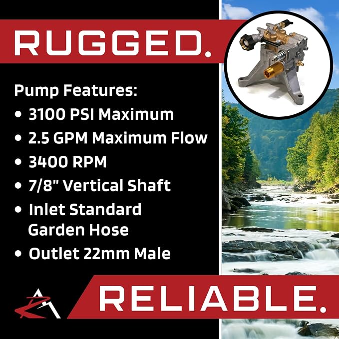 The ROP Shop Pressure Washer Pump & Adapter for Annovi Reverberi RMW2.2G24-EZ-SX RMW22G24EZSX