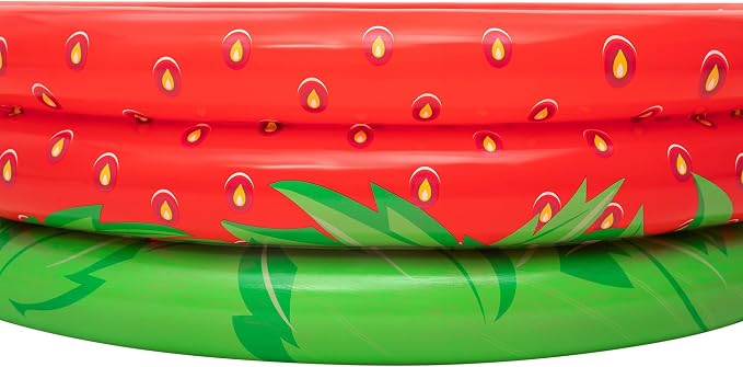 Bestway: H2OGO!Sweet Strawberry Pool - 66" x H15 - Inflatable 3-Ring Play Pool, Kids,103 Gallon, Ages 2+