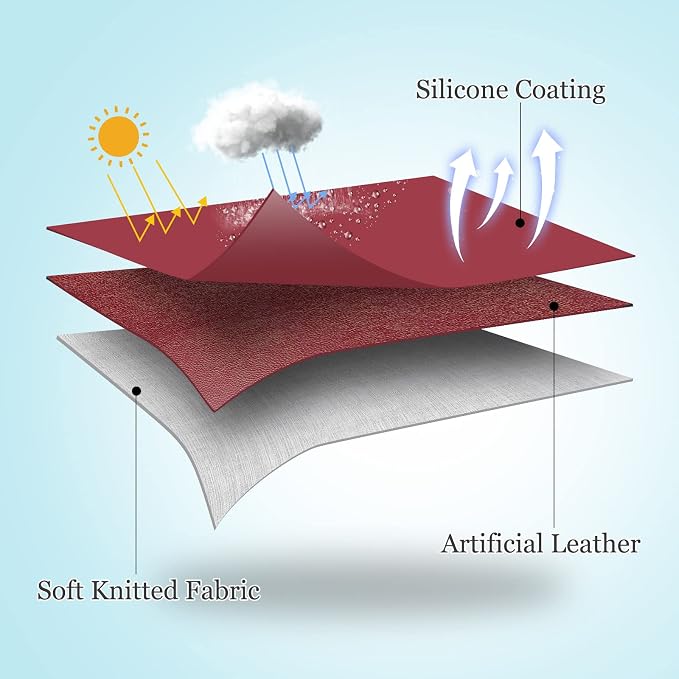 Set of 2 Leather Waterproof Lumbar Pillow Covers 12x20 Inch Fadeproof Outdoor Rectangle Pillowcase Durable Cushion Sham Decorative for Garden Patio Tent Balcony Bench Sofa, Burgundy