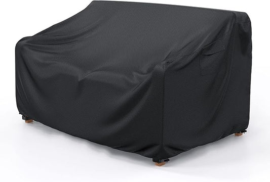 Heavy Duty Patio Sofa Cover Waterproof, Mrrihand 3-Seater Outdoor Sofa Loveseat Cover, Outdoor Patio Furniture Cover with Air Vent and Handles, 90" W×42" D×32" H, Black