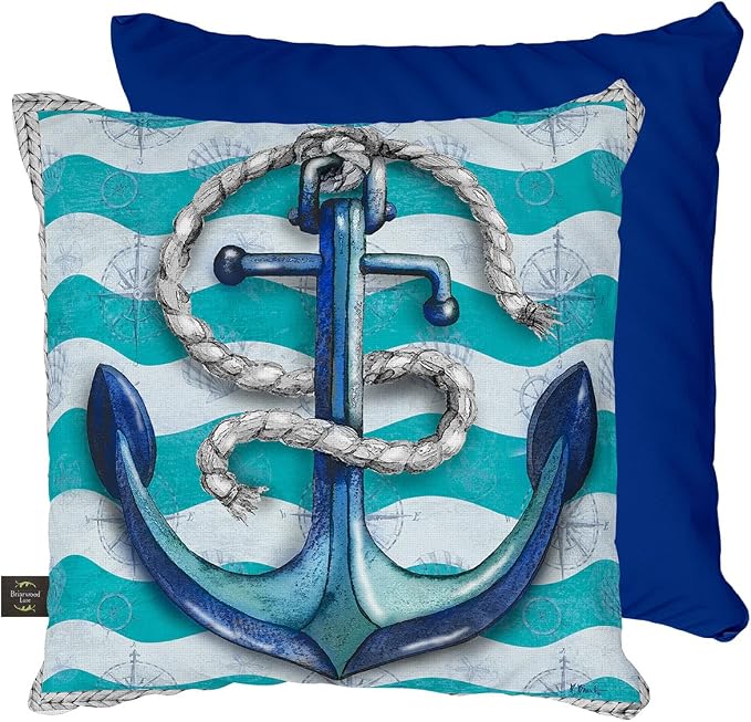 Briarwood Lane Everyday Indoor/Outdoor Pillow 17x17 Welcome Anchor Pillow