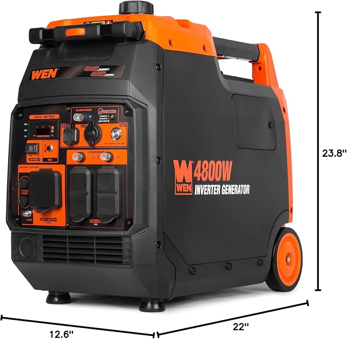 WEN 4800-Watt Portable Inverter Generator, Electric Start, RV-Ready, Quiet and Lightweight with Fuel Shut Off and CO Watchdog (56480iX)